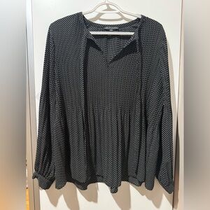 Adrianna Papell Black and White Polka Dot Blouse